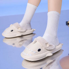 Winter Shark Shoes House Slippers With Button EVA Couple Slippers - ProTrendyz