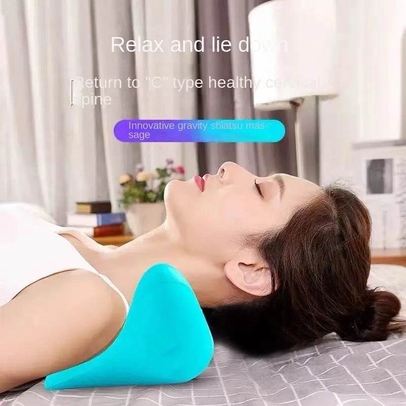 Cervical Spine Massage Pillow Gravity Acupressure Neck Massager Cervical Spine Pillow Neck Shoulder Massage Pillow Home Traction Corrector - ProTrendyz