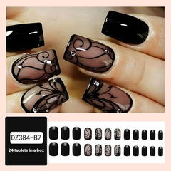 Dark Ins Style Black Vine Wearing Nails And Nails - ProTrendyz