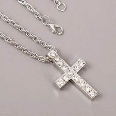 Cross Pendant Necklaces For Women Men Punk Hiphop Rope Chain On Neck Rapper Jewelry US - ProTrendyz