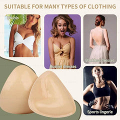 Double Sided Adhesive Sticky Bra Inserts Push Up Thick Sponge Breast Lift Pads Women Swimsuit Bikini Cup Enhancer - ProTrendyz