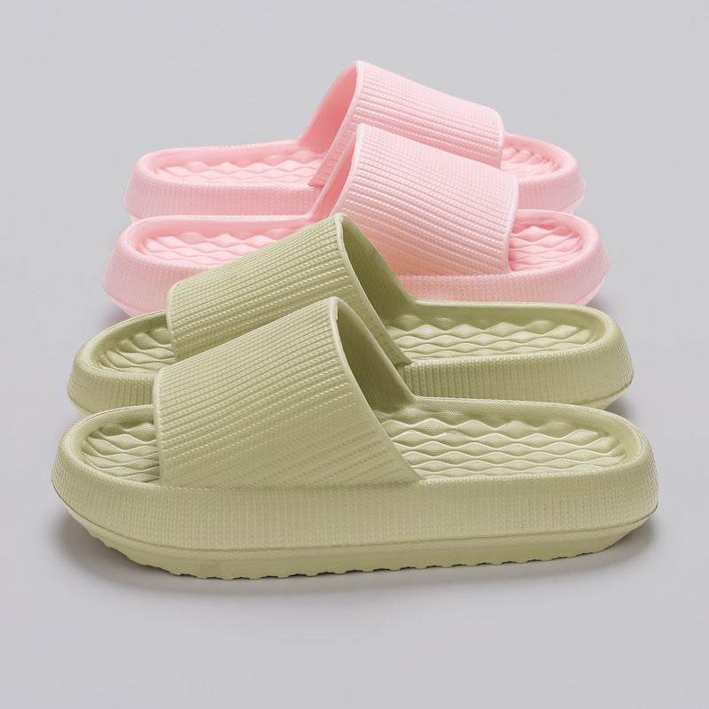 Summer EVA Slippers Solid Color Rhombus Stripe Anti-slip Slippers New Women's Home Shoes - ProTrendyz