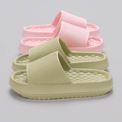 Summer EVA Slippers Solid Color Rhombus Stripe Anti-slip Slippers New Women's Home Shoes - ProTrendyz