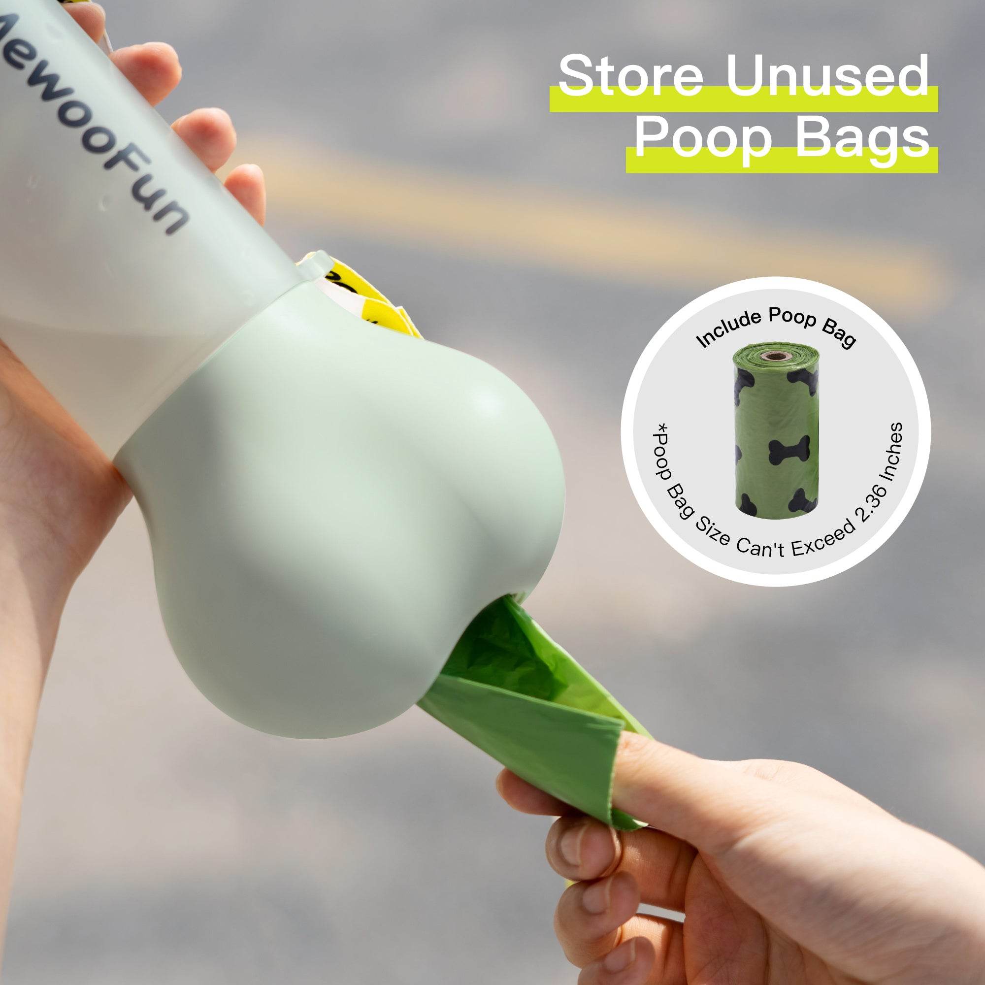 Mewoofun Pet Dog Water Bottle Feeder Bowl 2 in 1 Leak Proof Portable Food Bottle Pets Outdoor Travel Drinking Include Poop Bag - ProTrendyz