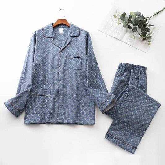 Brushed Cloth Long-sleeved Lapel Pajama Set - ProTrendyz