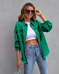 Fashion Ripped Shirt Jacket Female Autumn And Spring Casual Tops Womens Clothing - ProTrendyz