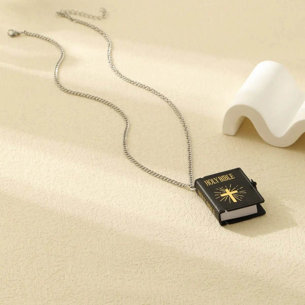 Stainless Steel Necklaces For Men Women Cross Bible Verses Pendant Christian Jesus Baptism Gifts Fashion Jewelry - ProTrendyz