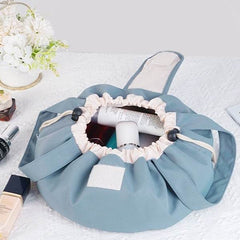 Barrel Drawstring Makeup Bag Large Capacity Women's Cosmetic Bag Toiletries Organizer Pouch Lady Travel Storage Case - ProTrendyz