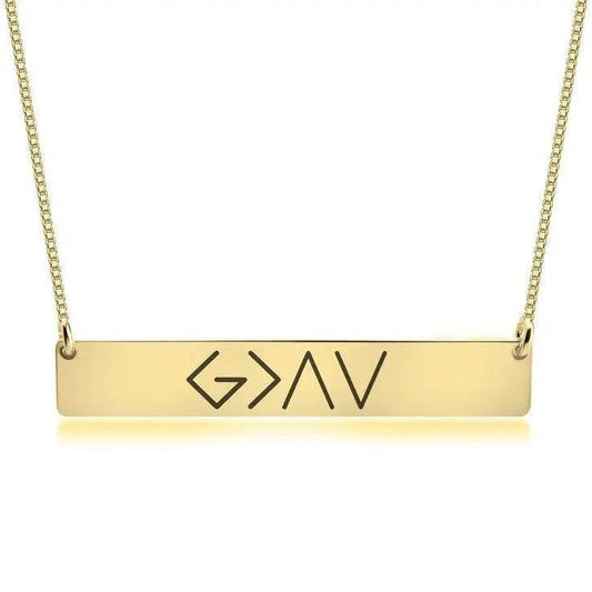 European And American Fashion One Word Horizontal Bar Pendant Necklace US - ProTrendyz