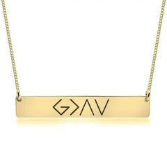 European And American Fashion One Word Horizontal Bar Pendant Necklace US - ProTrendyz