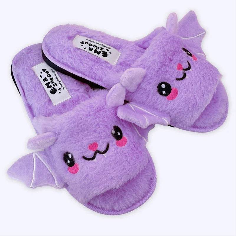 Halloween Shoes Cute Bat Slippers With Wings Winter Warm Home Slippers Women Men - ProTrendyz