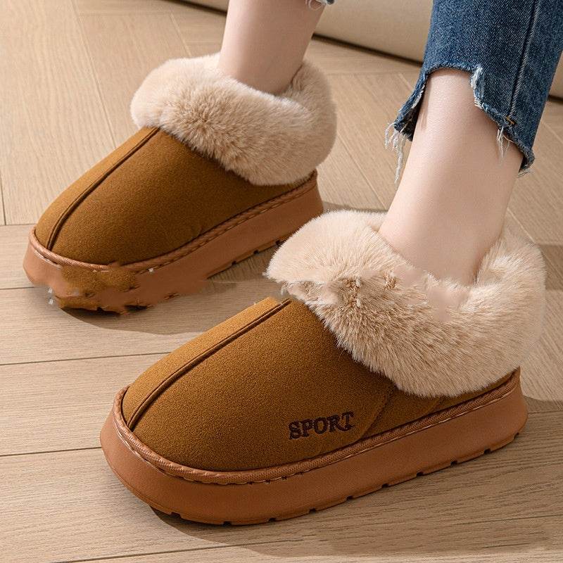 Cozy Plush Soft Slippers Shoes For Women Non-Slip Platform Shoes With Faux Fur Lining Mute Sole And Comfortable Fit For Indoor Wear - ProTrendyz