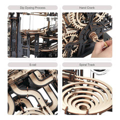 Robotime ROKR Marble Night City 3D Wooden Puzzle Games Assembly Waterwheel Model Toys for Children Kids Birthday Gift - ProTrendyz