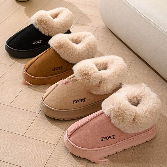 Cozy Plush Soft Slippers Shoes For Women Non-Slip Platform Shoes With Faux Fur Lining Mute Sole And Comfortable Fit For Indoor Wear - ProTrendyz