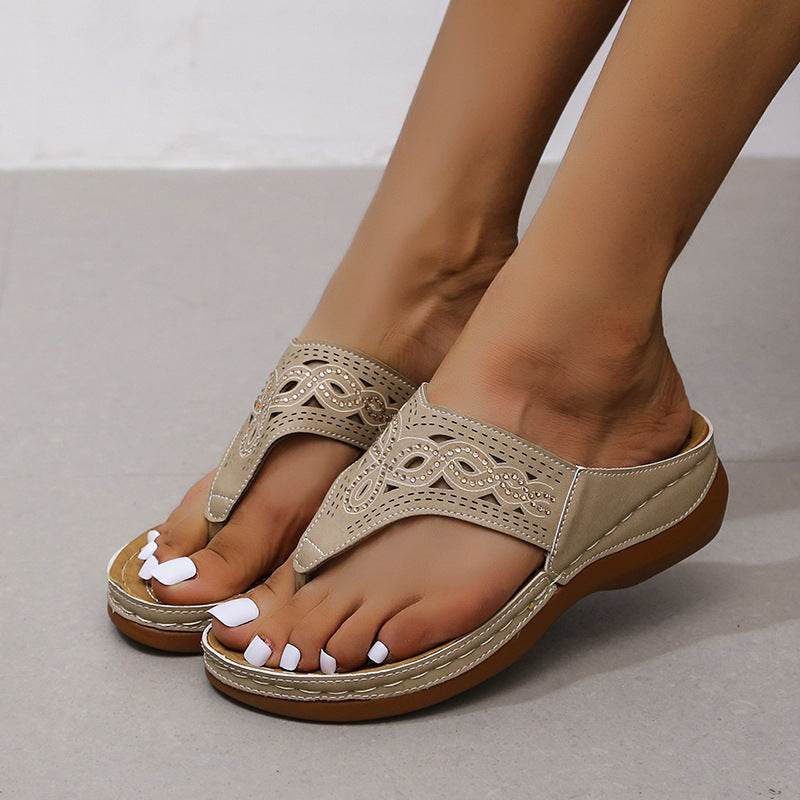 Clip Toe Wedge Sandals Women Summer Flip Flops Slippers Beach Shoes - ProTrendyz
