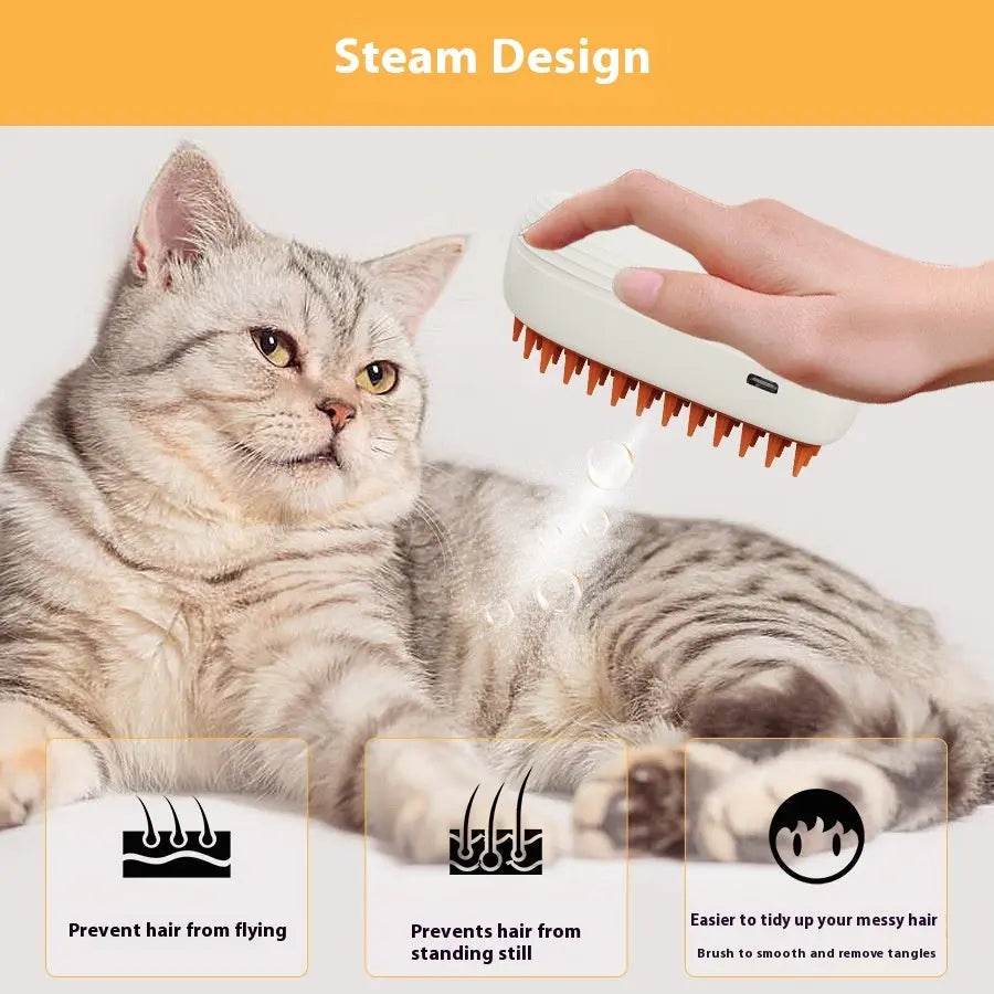 USB Rechargeable Pets Steam Brush Spray Massage Comb Pet Grooming Tools Cat Steam Comb Pet Products - ProTrendyz