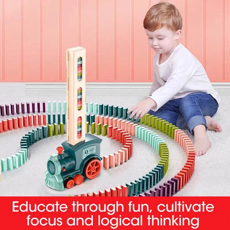 Domino Train Toys Baby Toys Car Puzzle Automatic Release Licensing Electric Building Blocks Train Toy - ProTrendyz