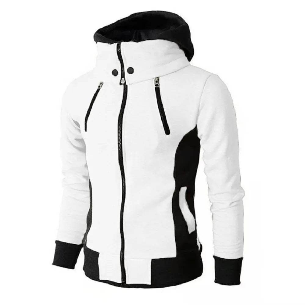 Men's Zip UP Hooded Jacket Fake Two Piece Sports Cardigan Casual Slim Sweatshirt Jacket - ProTrendyz