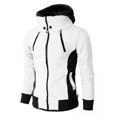Men's Zip UP Hooded Jacket Fake Two Piece Sports Cardigan Casual Slim Sweatshirt Jacket - ProTrendyz