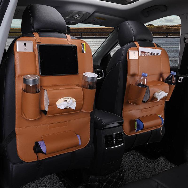 Car Interior Supplies Multifunctional Seat Back Leather Folding - ProTrendyz