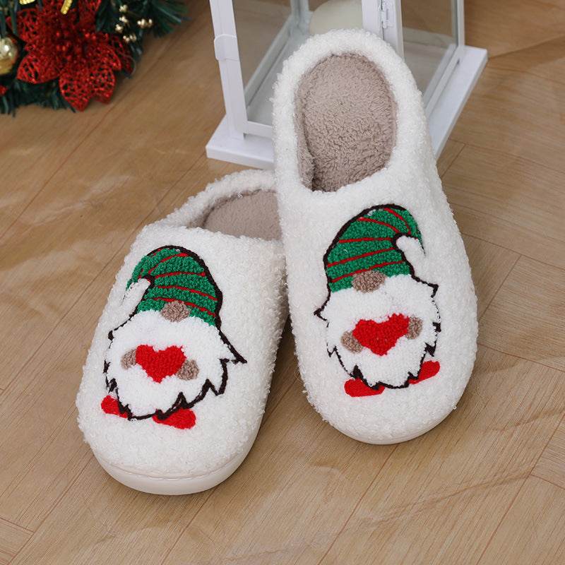 Cute Cartoon Santa Claus Home Slippers Couple Indoor Floor Bedroom Slipper Christmas Warm Shoes Women Men - ProTrendyz