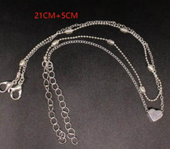 Double-layered anklet Retro beach ball chain heart-shaped anklet - ProTrendyz