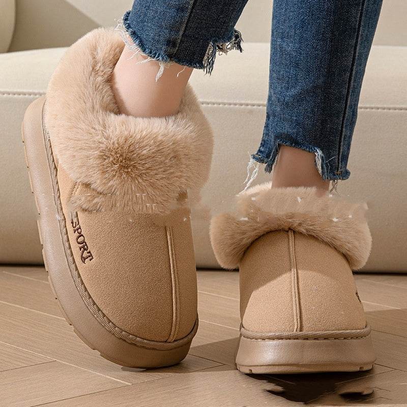Cozy Plush Soft Slippers Shoes For Women Non-Slip Platform Shoes With Faux Fur Lining Mute Sole And Comfortable Fit For Indoor Wear - ProTrendyz
