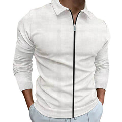 Men's Clothing Waffle Style Zipped Lapel Jacket Outdoor Sports Tops - ProTrendyz