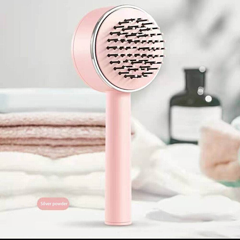 3D Air Cushion Massager Brush With Retractable Bristles Self Cleaning Hair Brush Massage One-key Self-cleaning Hair Brush Anti-Static Airbag Massage Comb For Women Curly Hair Brush - ProTrendyz