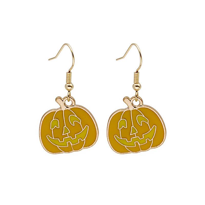 Halloween Earrings Cute Pumpkin Spooky Oil Drip Alloy Earrings Jewelry - ProTrendyz