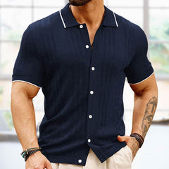 Short-sleeved Polo Shirt Summer Button Lapel Top Fashion Business Men's Clothing - ProTrendyz