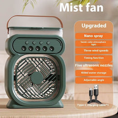 3 In 1 Portable Air Conditioner Evaporative Air Cooler LED Night Lights 3 Speeds Humidifier Fan For Home Office - ProTrendyz