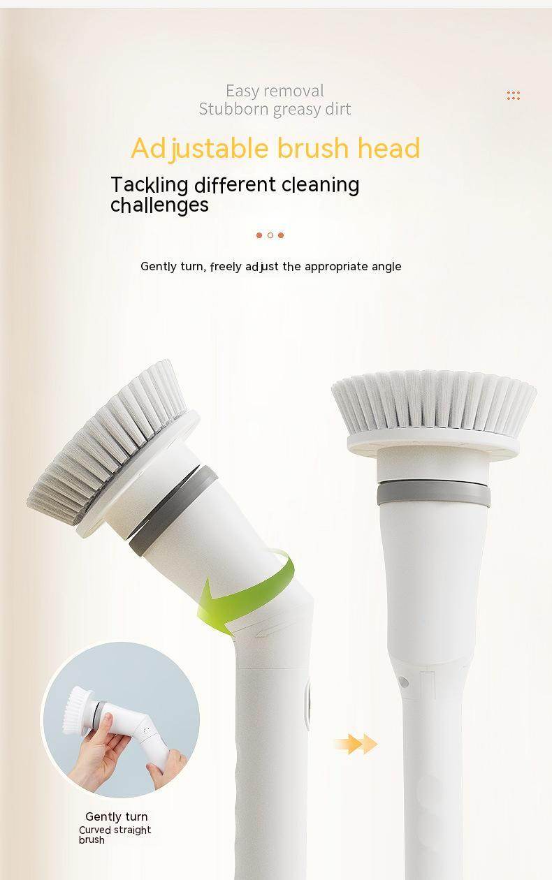 Electric Scrubber Cleaning Wall Long Handle Elbow Telescopic Multifunction Cleaning Brush - ProTrendyz
