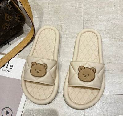 W Bear Slippers Female Home Non-slip Bathing Indoor And Outdoor Wear Soft Bottom Comfortable Sandals Male - ProTrendyz