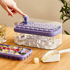 One-button Press Type Ice Mold Box Plastics Ice Cube Maker Ice Tray Mold With Storage Box With Lid Bar Kitchen Accessories - ProTrendyz