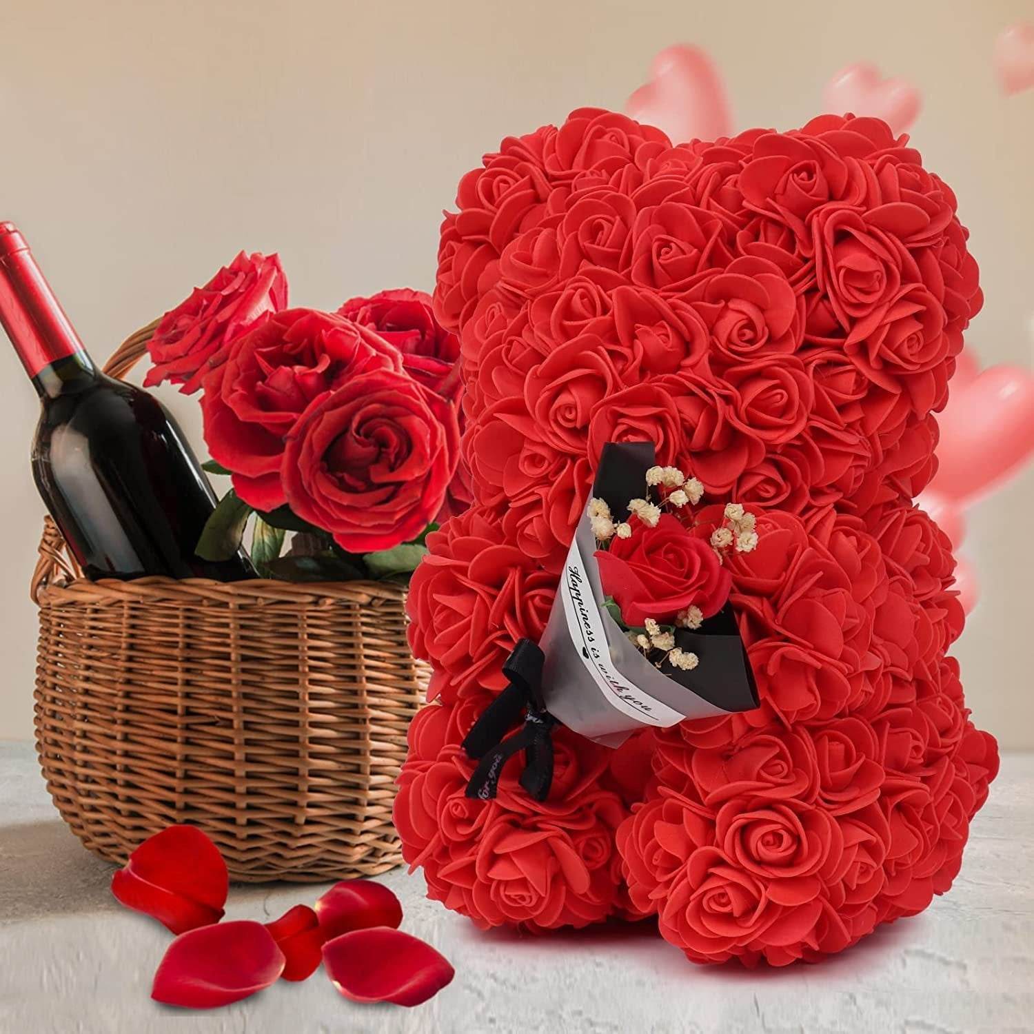 Rose Bear Preserved Fresh Flower Valentine's Day Birthday Gift - ProTrendyz