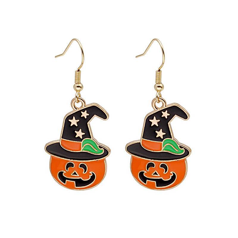 Halloween Earrings Cute Pumpkin Spooky Oil Drip Alloy Earrings Jewelry - ProTrendyz