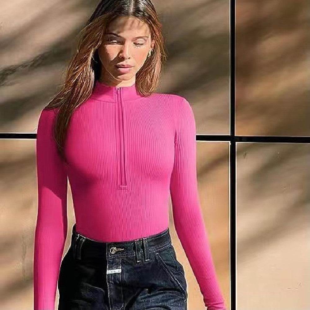 Fashion Long Sleeve Zipper Jumpsuit Seamless Slimming Shapewear For Women Romper - ProTrendyz