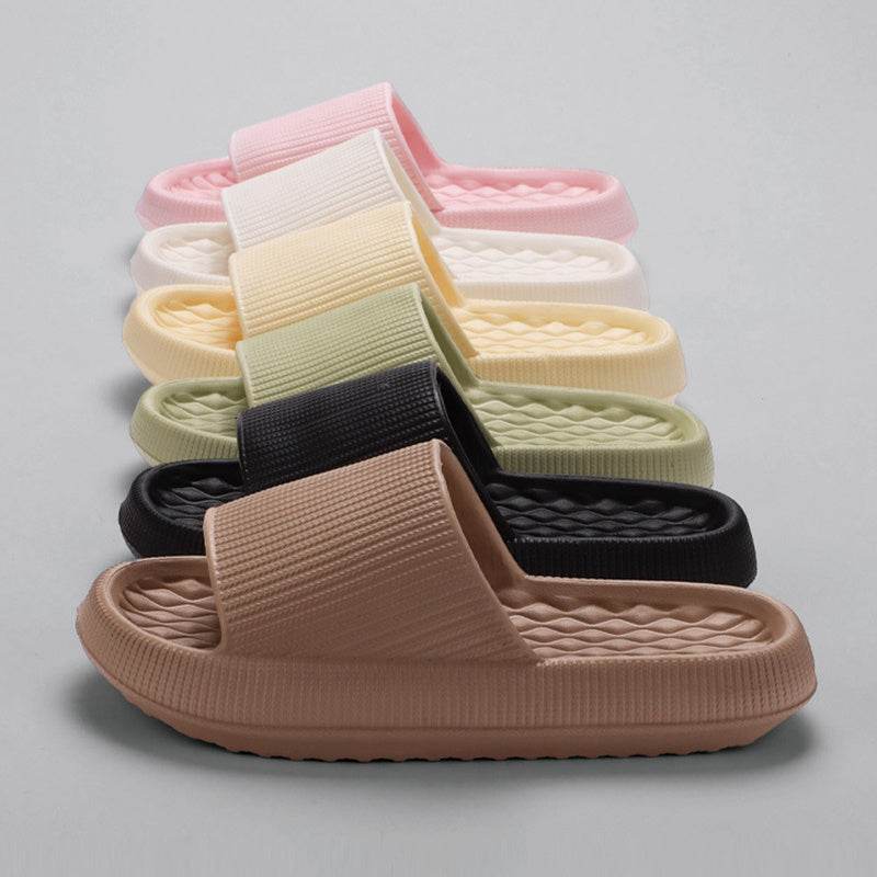 Summer EVA Slippers Solid Color Rhombus Stripe Anti-slip Slippers New Women's Home Shoes - ProTrendyz