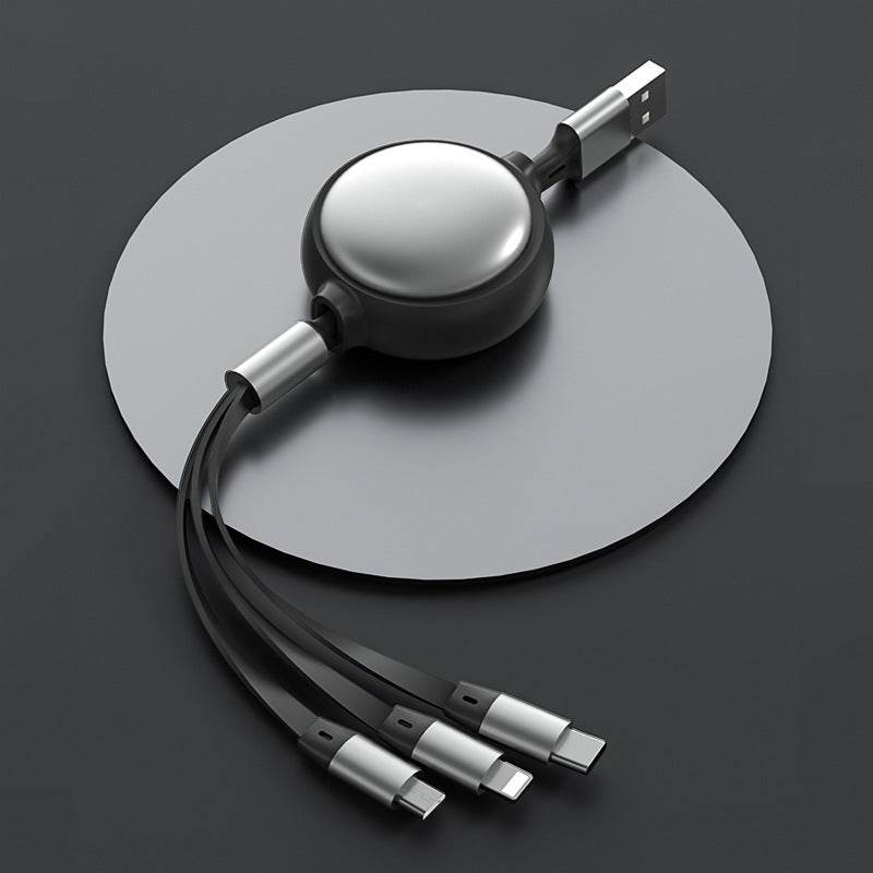 3 In1 USB Cable Micro USB Type C Cable 3 In 1 2.4A Retractable USB C Charging Cable - ProTrendyz