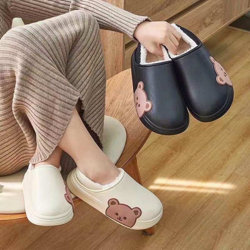 Bear Fluffy Slippers Winter House Shoes For Women - ProTrendyz