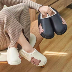 Bear Fluffy Slippers Winter House Shoes For Women - ProTrendyz