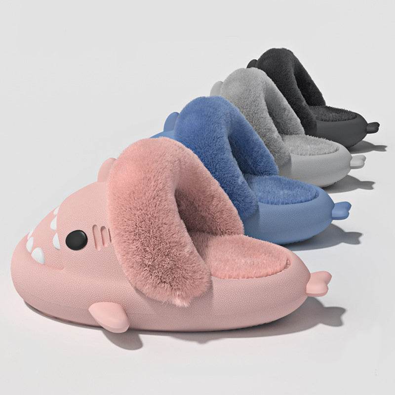 Winter Shark Slippers Detachable Warm Fuzzy Slippers Bedroom House Shoes Women - ProTrendyz