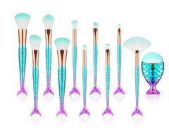 11pcs Makeup Brushes Kit Maquiagem Maquillaje New Mermaid Foundation Eyebrow Eyeliner Cosmetic Makeup Brushes US - ProTrendyz