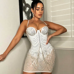 Women's Fashion Personality Tassel Suspender Dress For Party - ProTrendyz