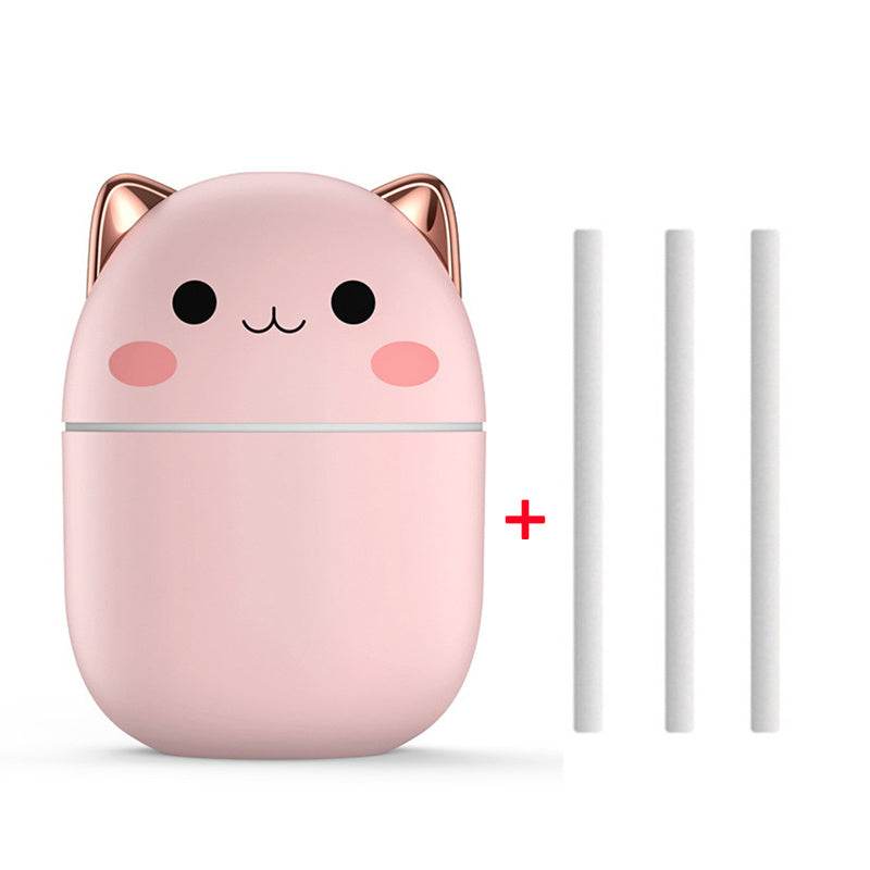 Air Humidifier Cute Cat Ultra-Silent USB Office Household Bedroom Car Aromatherapy Air Purifier With Led Cool Mist Spray - ProTrendyz