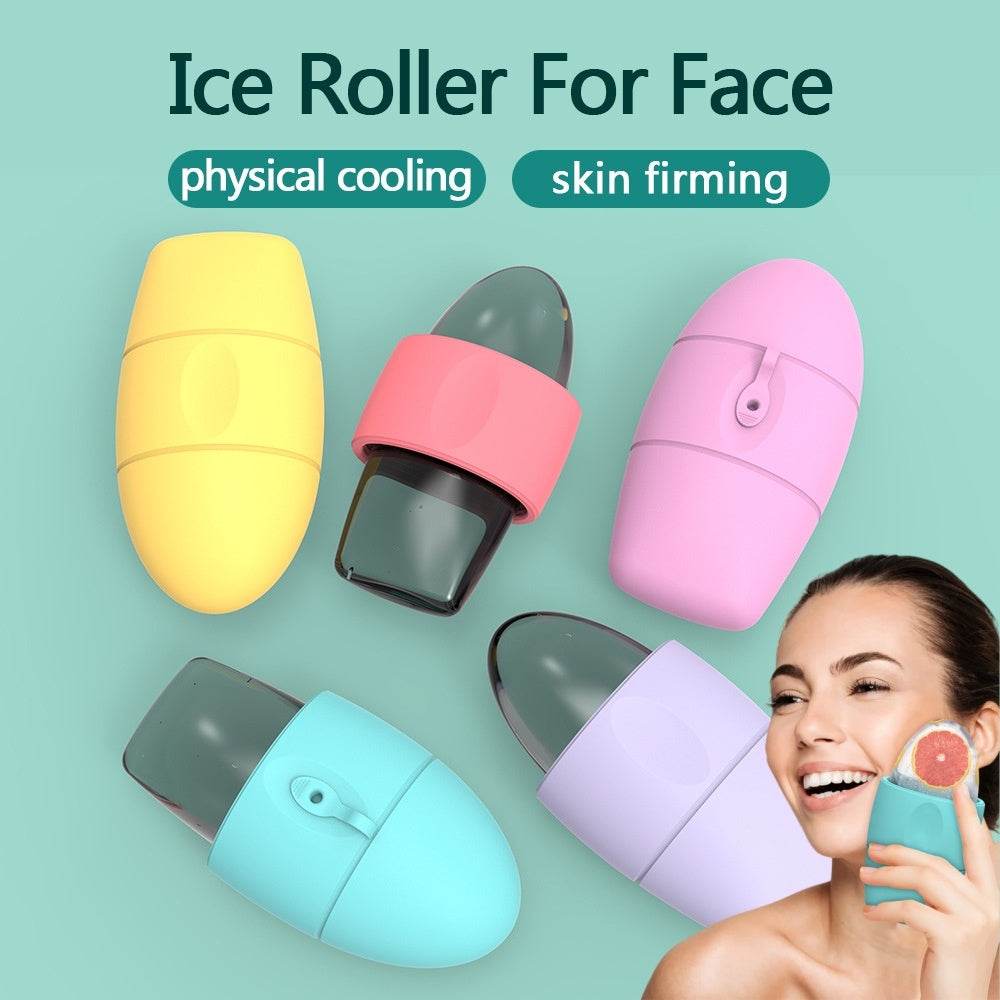 Silicone Ice Face Roller Contour Shrink Pores Remove Dark Circles Massage Skin Beauty Facial Roller For Eyes Neck Skin Care Tool - ProTrendyz