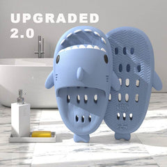 Shark Slippers With Drain Holes Shower Shoes For Women Quick Drying Eva Pool Shark Slides Beach Sandals With Drain Holes - ProTrendyz