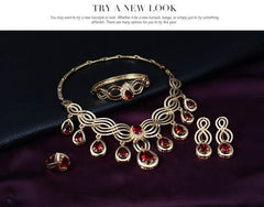 Set Jewelry Fashion Gems Necklace And Earrings Alloy Jewelry - ProTrendyz