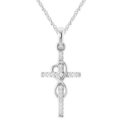 Alloy Pendant With Diamond And Eight-character Cross Necklace US - ProTrendyz